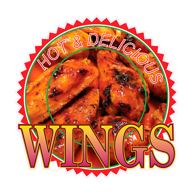 Wings Concession Restaurant Food Truck Die Cut Vinyl Sticker $72.49