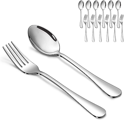 #ad Forks and Spoons Set 6PCS 7.3quot; Salad Forks and 6PCS 7.3quot; $18.99